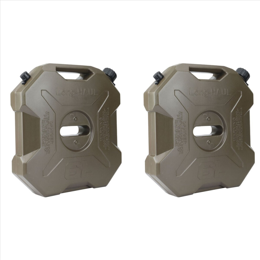2X 6L Liter Atv Utv Motorcycle Spare Can Gas Fuel Tank Plastic Green 4853004631697