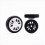 8x Bagage Accessoires Wielen 55X12Mm 7