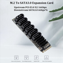M.2 NVME til SATA3.0 PCIE til SATA 6Gpbsx6-port utvidelseskort