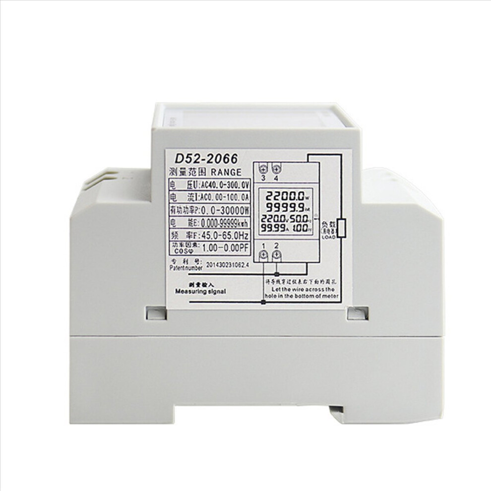 Din Rail Ac Monitor 6In1 40-300V 100A Voltage Current Power Factor 4853004638146