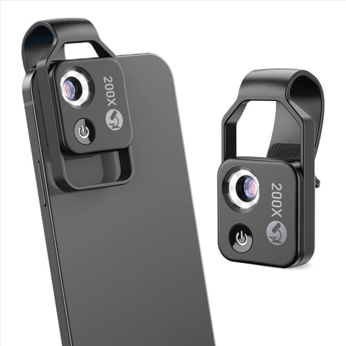 200X Cell Phone Microscope with Window Microscope, with Light/Universal Clip 1