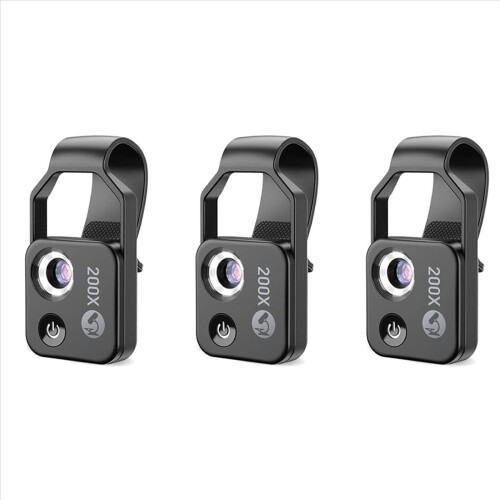 200X Cell Phone Microscope with Window Microscope, with Light/Universal Clip