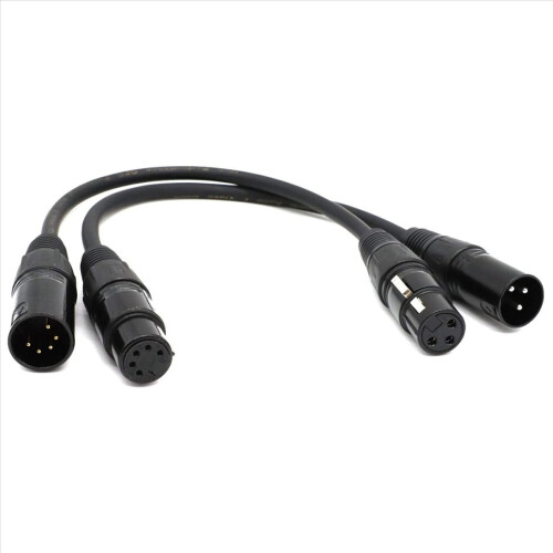 XLR Αρσενικό 3 ακίδων σε XLR Θηλυκό 5 ακίδων για φωτισμό σκηνής μικροφώνου 1
