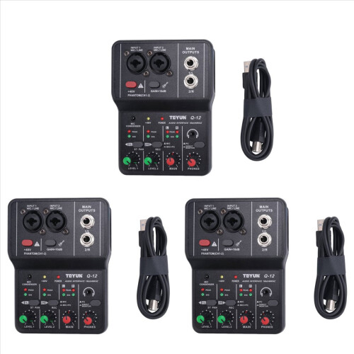 Placă de sunet stereo pentru computer cu 4 canale, 48V, interfață Q-12