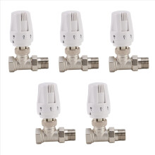 5 robinets thermostatiques droits en laiton de 19 mm (3/4 po) pour radiateur DN20