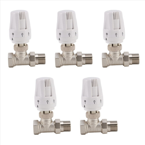 Válvula termostática de radiador de latão 5X 3/4 polegadas tipo reto DN20