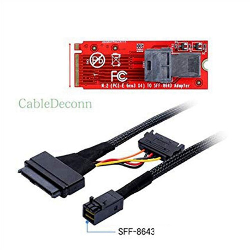 Ενσωματωμένο καλώδιο 12G Mini SAS HD σε U.2 / SFF-8643 σε SFF-8639 0,5M 1
