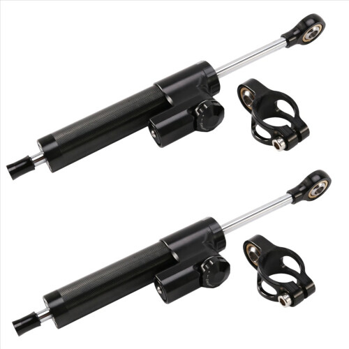 Universal Lenkungsdämpfer Motorrad Stabilisator Linear Reversed Schwarz 1