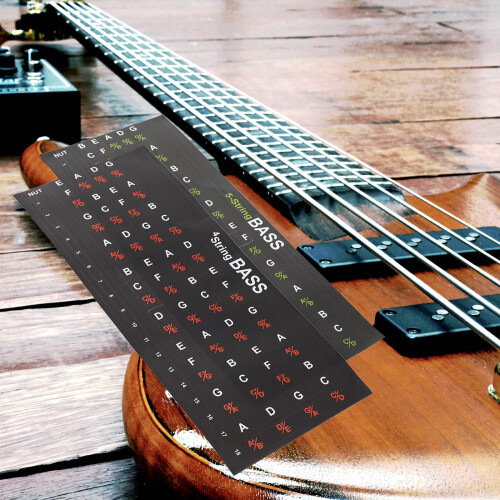 2Stk Wiederverwendbare Bunte Gitarren Fretboard Noten Aufkleber 2