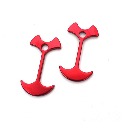 2Stk Camping Zeltpflock Aluminiumlegierung Rot Fishbone Hering 1