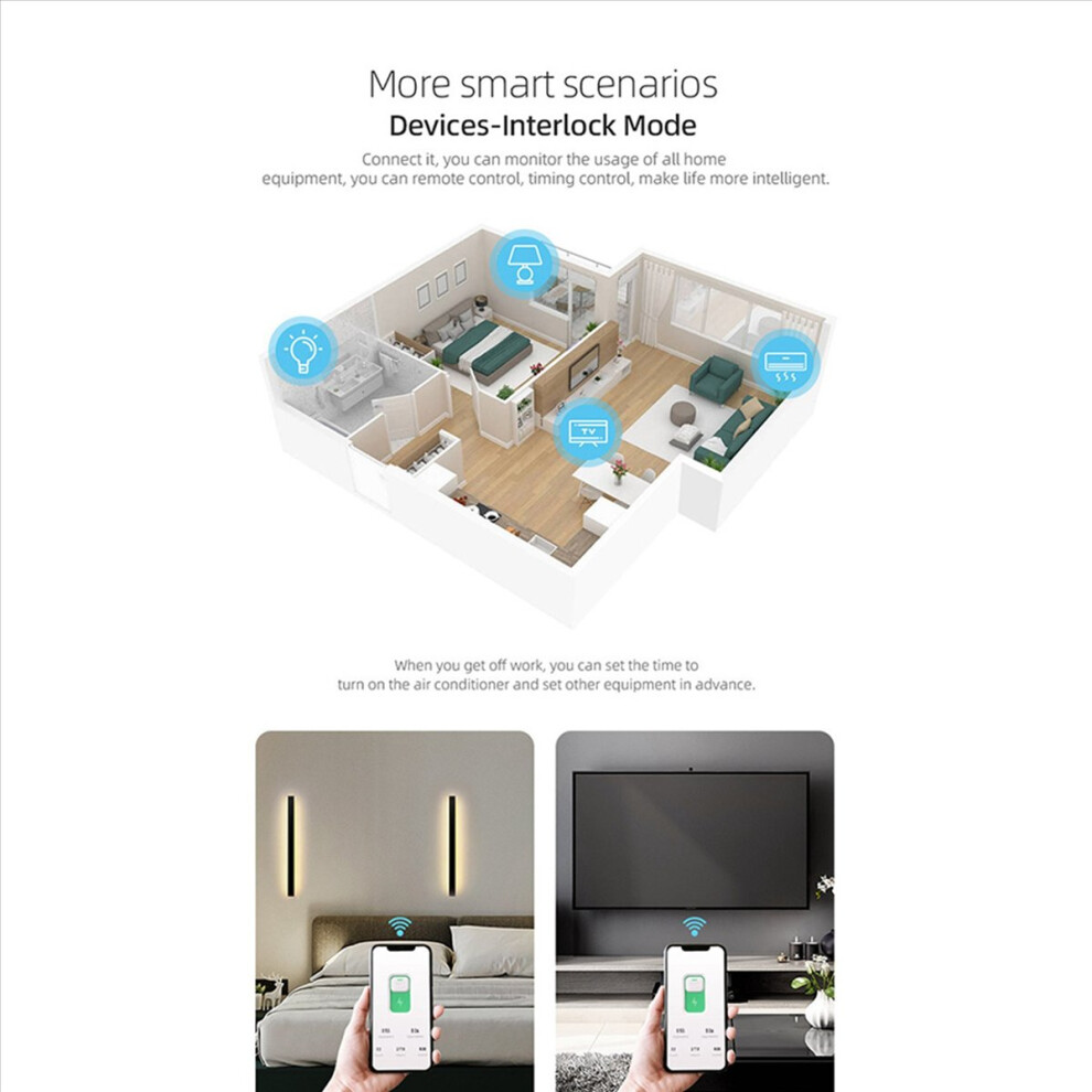 2X 40A Tuya Single Phase Din Rail Wifi Meter,Black With Metering 4853004660949