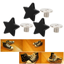 20 Stück Stern-Nieten-Stud-Buttons für Kleidung & Schuhe, Hellschwarz, 12mm