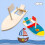 DIY Holz Segelboot Gummiband Paddelboot Farbe und Dekorieren Modell 6
