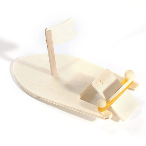 DIY Holz Segelboot Gummiband Paddelboot Farbe und Dekorieren Modell 1