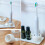 2Pcs Ceramic Electric Toothbrush Holder Wall-Mount Stand White 10