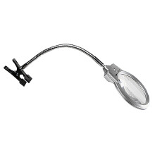 1Stk Clip-Lupe Mit LED Lampe Silber Acryllinse Metallclip Verstellbar