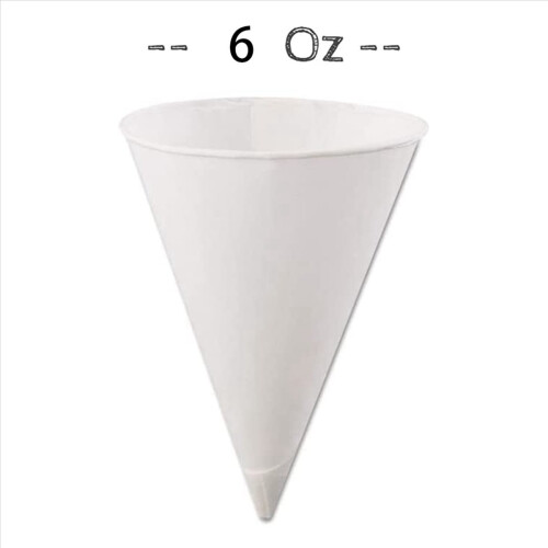 White Paper Cone Cups, Snow Cone Cups,Leakproof Paper Cups 600Pcs 2