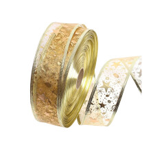 Verdrahtetes Band Weihnachtsband Dekoratives Band Golden