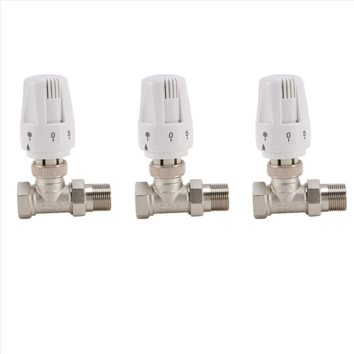 Válvula termostática de radiador de latão 3X 3/4 polegadas tipo reto DN20