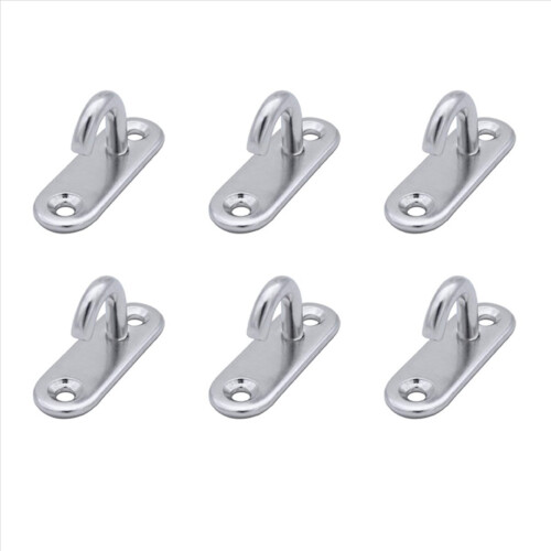 6 Pack Stainless Steel Ceiling Hooks M5 Oval Open Hooks Wall Mount 1