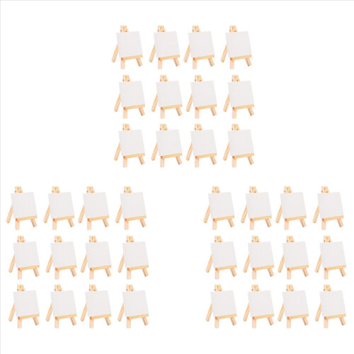 Conjunto de mini cavalete para artistas com 12 peças + mini tela de 3 polegadas x 3 polegadas para pintura
