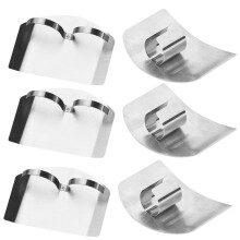6Stk Edelstahl Fingerbeschützer Küchenhandschutz Silber Für Schneiden