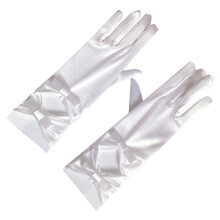 1Paar Weiße Brauthandschuhe Satin Mit Schleife Elegant Für Hochzeit