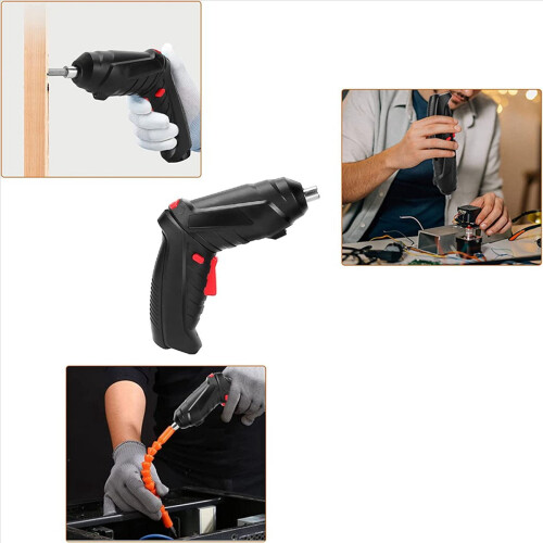 Oplaadbare mini-elektrische schroevendraaier 90-180 draaibare handgreep LED 2