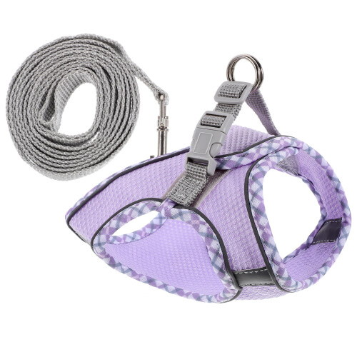1 Set Katzenleine Weste Welpe Polyesterseil Lila