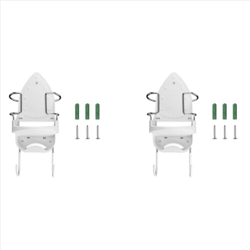 Iron Board Hanger Wall Electric Iron Holder with Removable Hooks -2