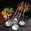 Long Handle Stainless Steel Wok Spatula Kitchen Slotted Turner Set 6