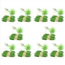 Groene kokospalm tandenstokers papieren paraplu's tandenstokers handgemaakte