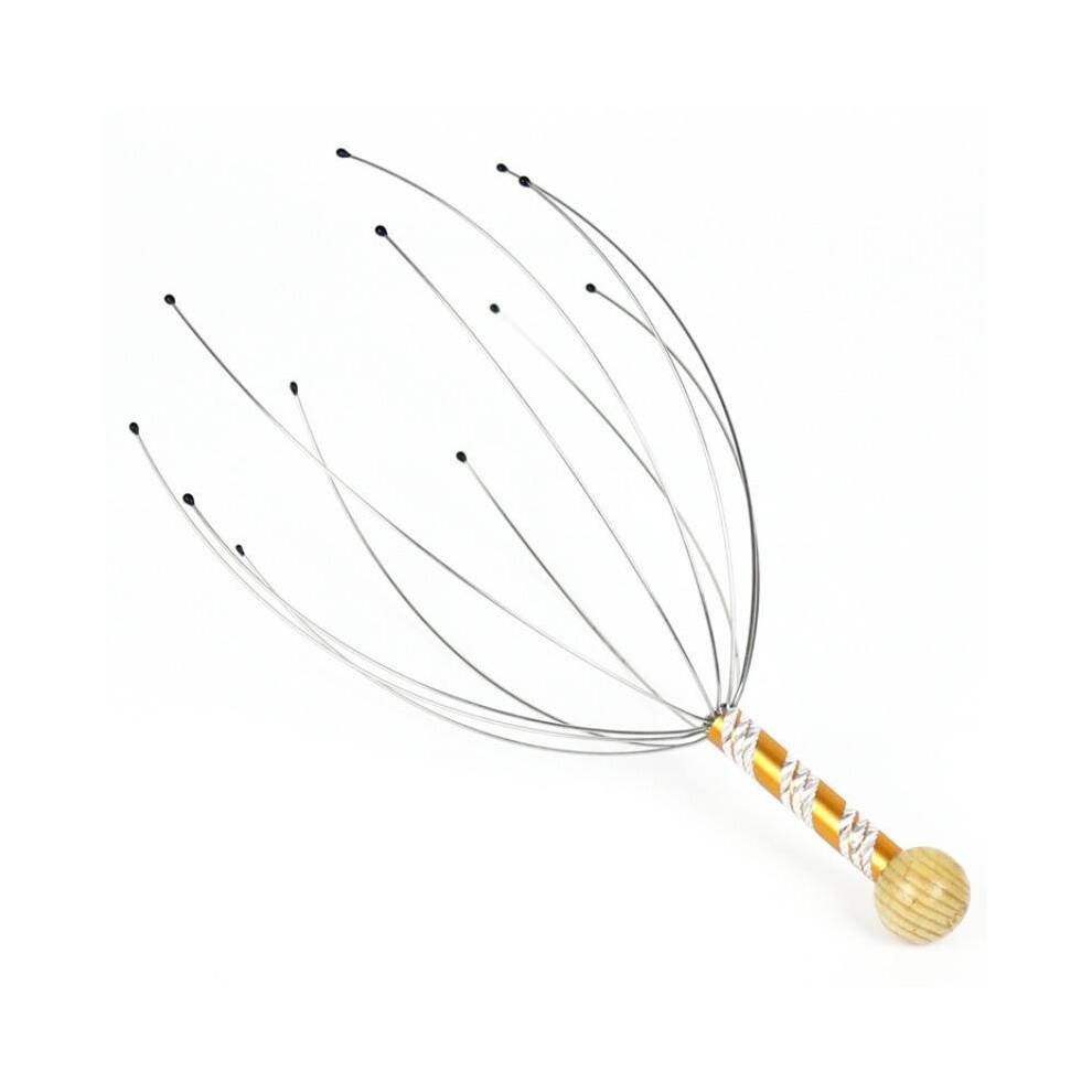 Golden (, One-Size) Head Massager, Handheld Octopus Shaped Massager, Head Scalp Massaging Tool For Relaxation & Stress Relief, Body Care