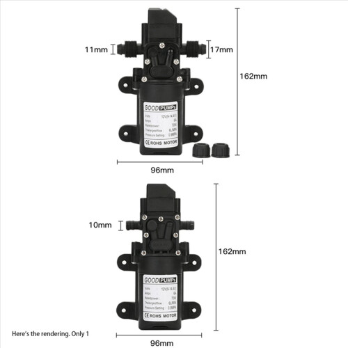 Bomba d'água de diafragma automática de 6L/min, sem rosca, 1 peça 2