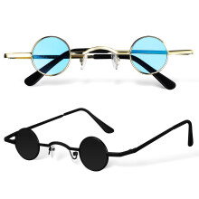 2Stk Retro Runde Metall Sonnenbrillen Polarisiert Für Damen Herren