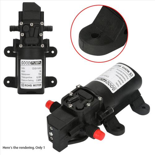 Bomba d'água de diafragma automática de 6L/min, sem rosca, 1 peça 1