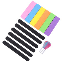 1Set Schwarzes Nagelpflege-Set Mit Feile Und Buffer Für Naturnägel