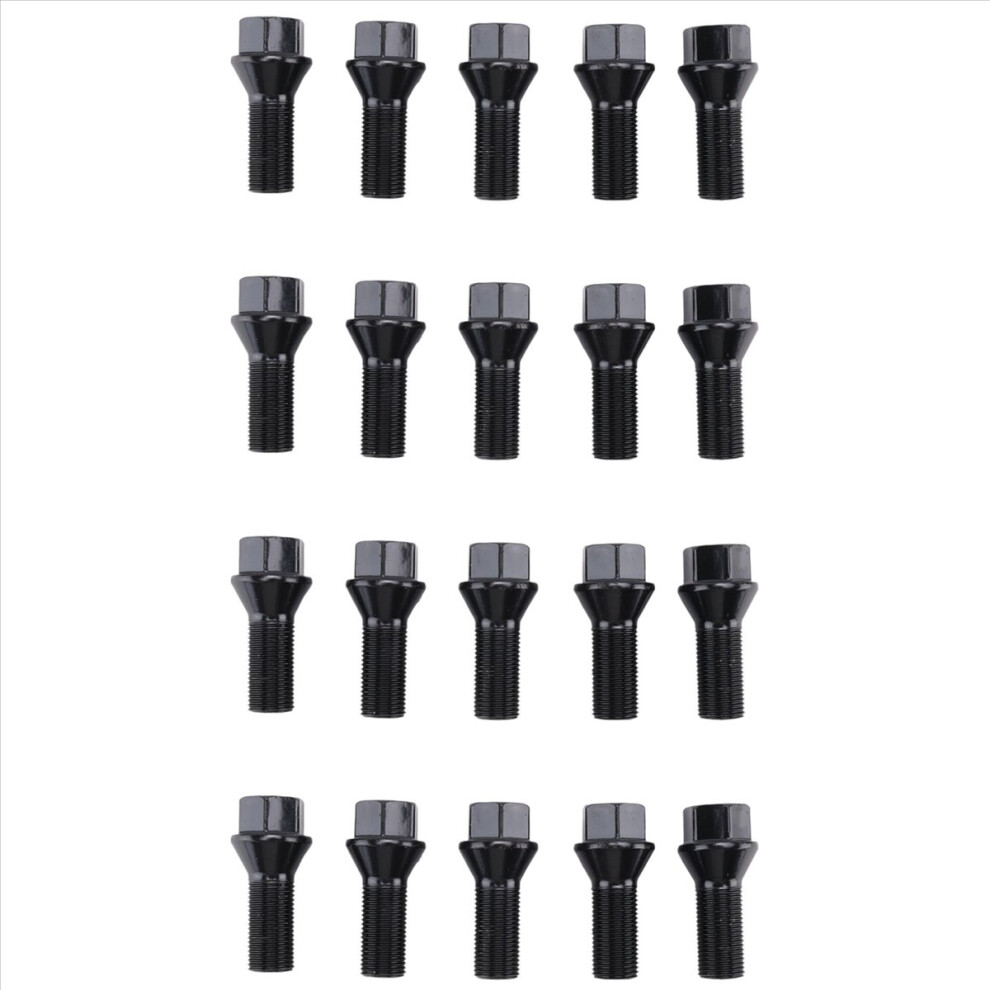 5Pcs M14 X 1.25 Wheel Locking Lug For X3 X5 E70 E71 F20 F25 Black 4853004691653