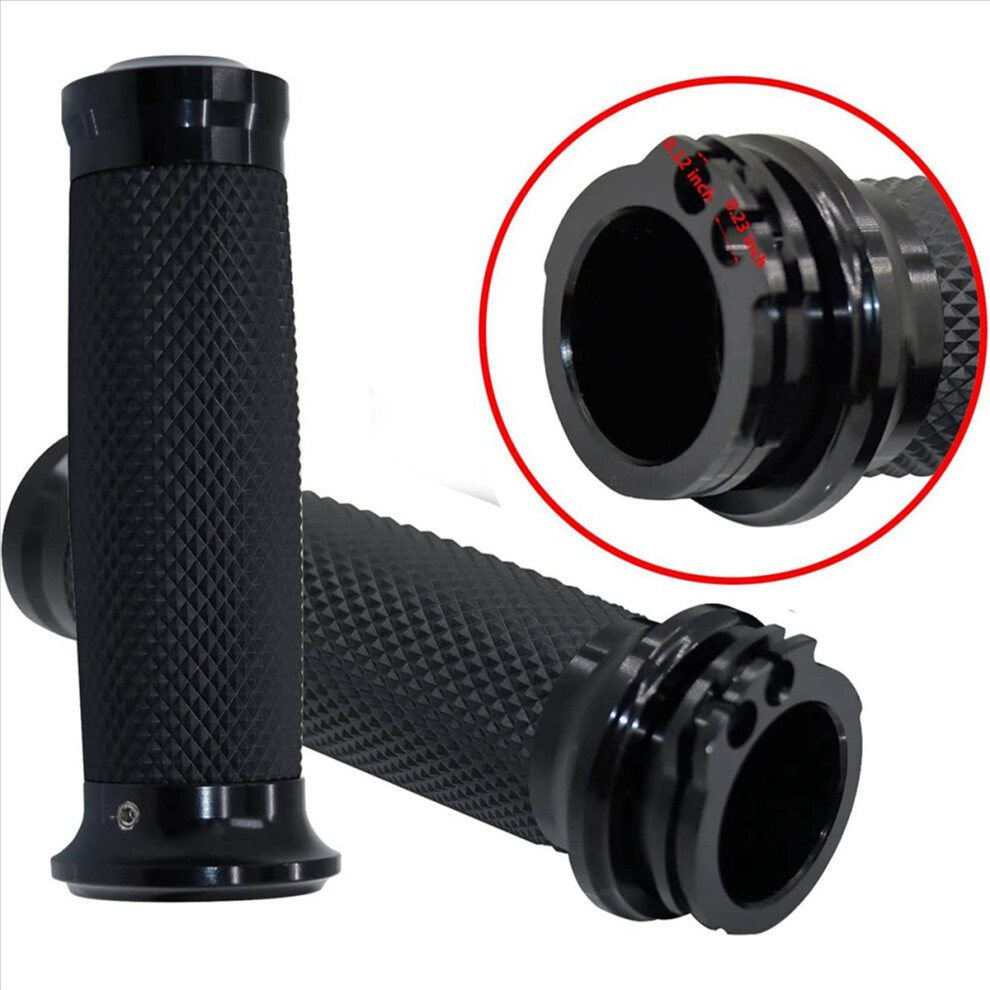 Universal 1In 25Mm Hand Grips Motorcycle Handle Bar Handlebar Black 4853004689506