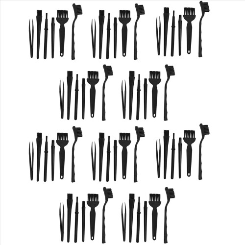 Kit de escova de limpeza para teclado com cabo de plástico e escovas de nylon 6 em 1