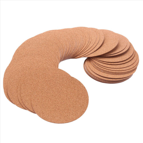 Cork Coasters,Cork Mats Cork Backing Sheets(60 Pcs, Round) 1