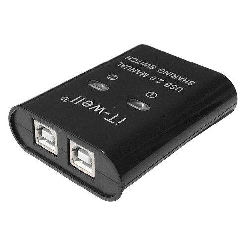Εκτυπωτής USB 2 σε 1, χειροκίνητος μετατροπέας KVM 2 θυρών, μαύρος 1