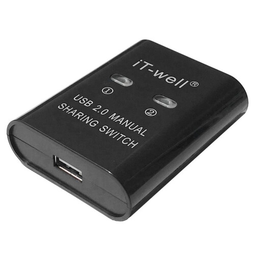 Εκτυπωτής USB 2 σε 1, χειροκίνητος μετατροπέας KVM 2 θυρών, μαύρος 2