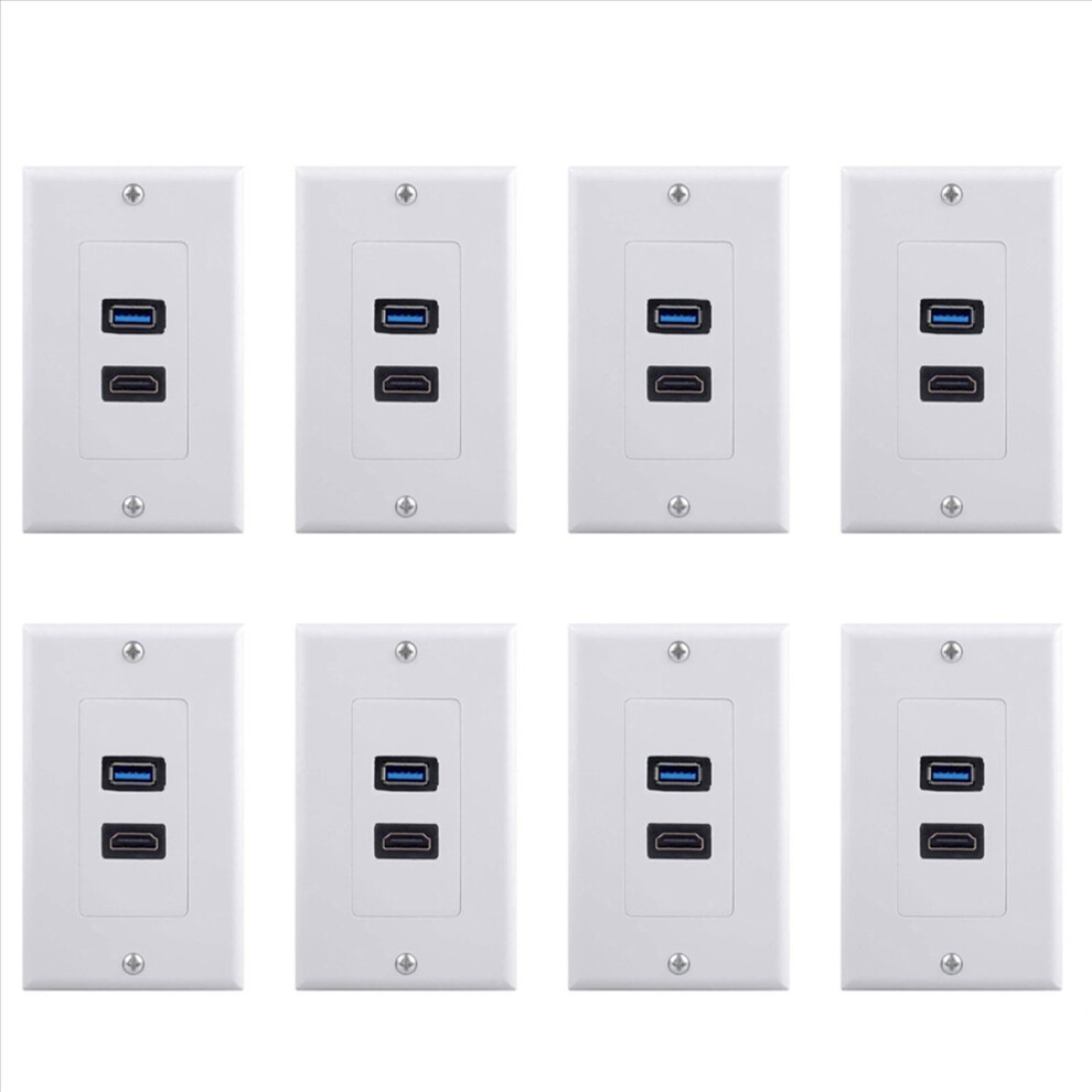 1X 2Port +Usb 3.0 Female Wall Face Plate Outlet Socket Extender 4853004607180