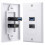 1x 2Port + USB 3.0 Hunstik til vægmontering med stikkontaktforlænger 2