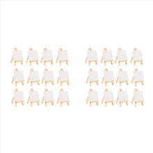 12 stk. mini-staffeli til kunstnere + 7,5 cm x 7,5 cm mini-lærredssæt til maleri
