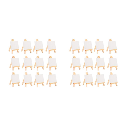 Conjunto de mini cavalete para artistas com 12 peças + mini tela de 3 polegadas x 3 polegadas para pintura