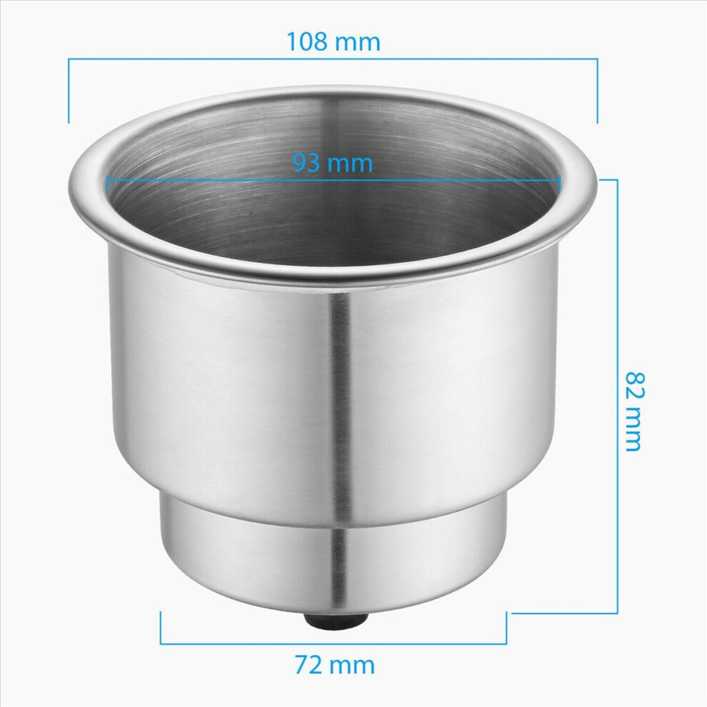 2Pcs Stainless Steel Cup Drink Holders For Marine Boat Car Truck 4853004609719