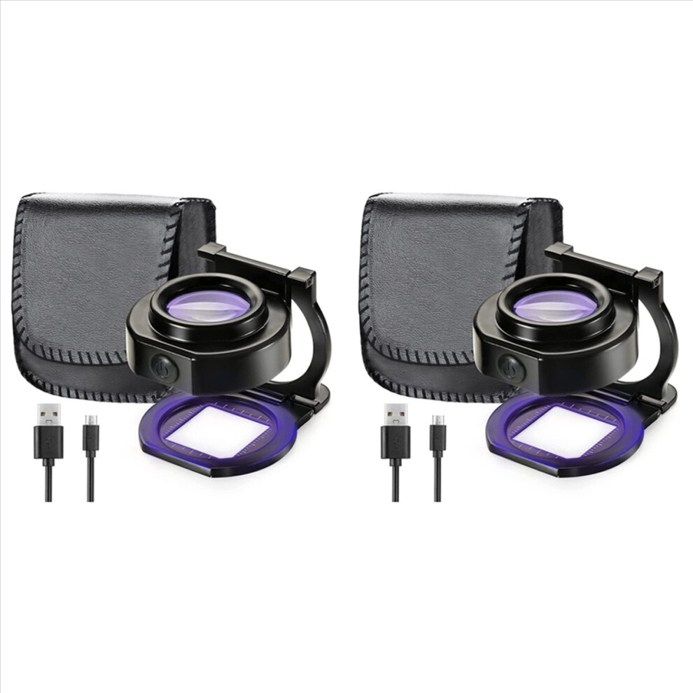 Nincs Mã¡Rka Light 2Pcs 25X Loupe Magnifier With 6 Usb Desktop Magnifying Glass