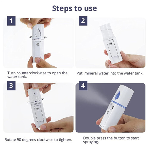 Bärbar Nano Mister Mini Steamer Atomization Vit 2